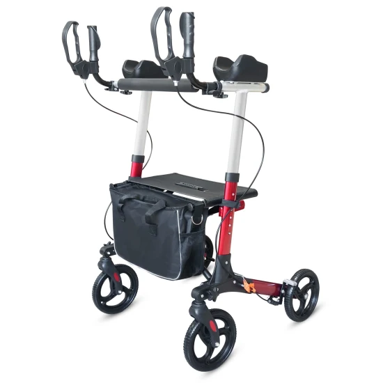 Andador plegable 2 en 1, andador rodante médico de 4 ruedas para adultos