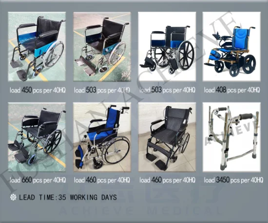 Achieve silla de ruedas de acero Manual económica plegable con nuevo diseño patentado para el cuidado del paciente en el hogar silla de ruedas de movilidad para ancianos