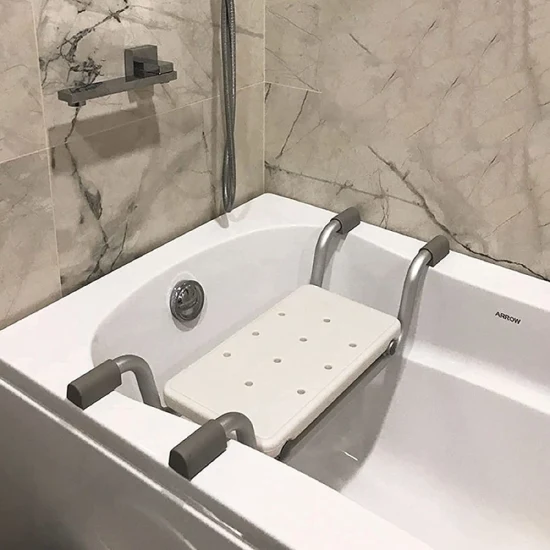 Taburete de ducha ligero de aluminio estilo Kd, silla de tubo de baño, banco de baño de ajuste fácil, fábrica de China