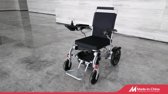 Silla de ruedas eléctrica de aluminio plegable, silla de ruedas eléctrica de transporte para discapacitados con Control remoto portátil