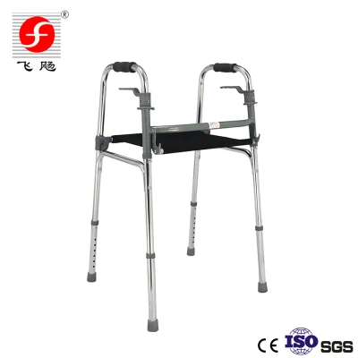 Andador médico de aluminio para pacientes discapacitados andador con ruedas plegable
